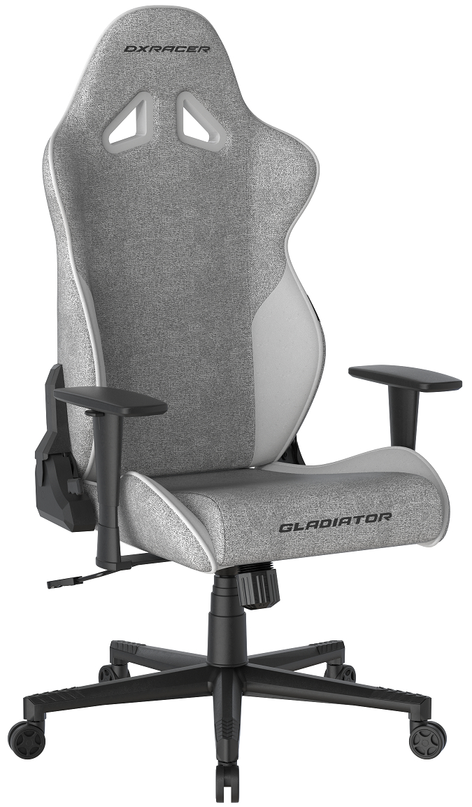 Levně herní židle DXRacer GLADIATOR šedo-bílá, látková